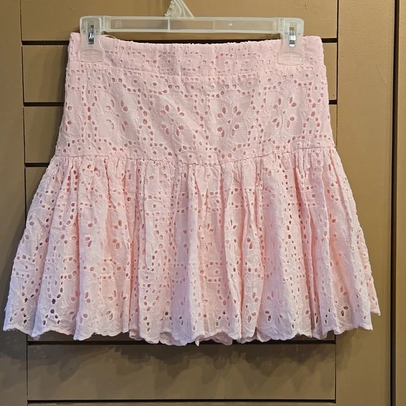 Amabelle By Mabel Eyelet Lace Puff Sleeve Crop Top & Skirt Set Size Small - Picture 10 of 12